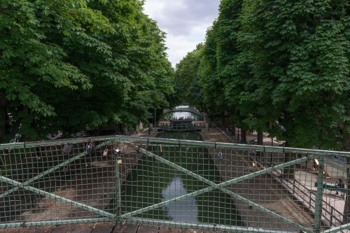 Locks on the lock, Canal St. Martin in northeast Paris.